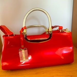 Red leather bag